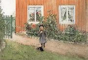 Carl Larsson Brita,a Cat and a Sandwich Sweden oil painting artist